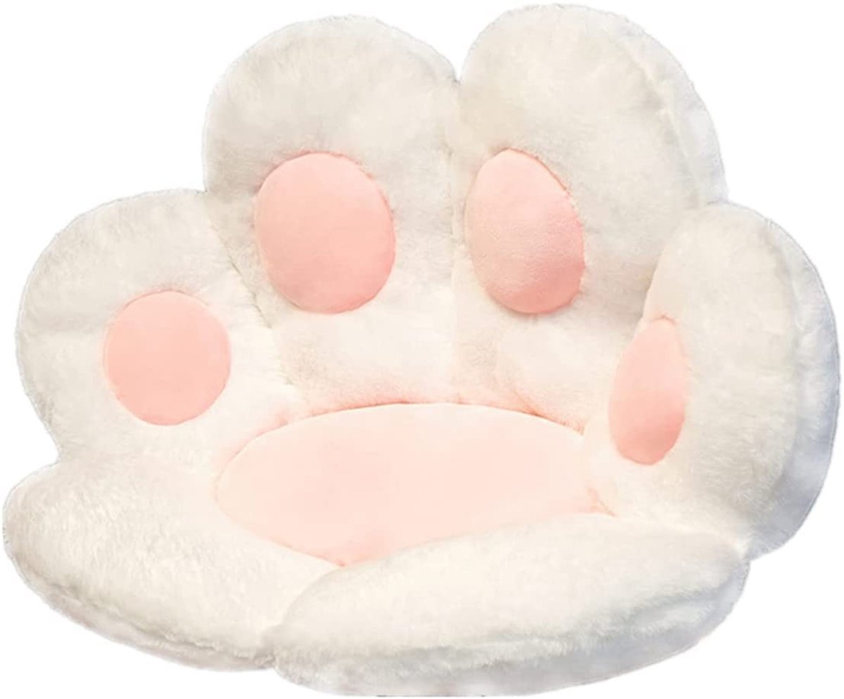 Omgoods - Schattig Kattenpoot Kussen voor Sofa en Decoratie, 70x70 cm, Wit