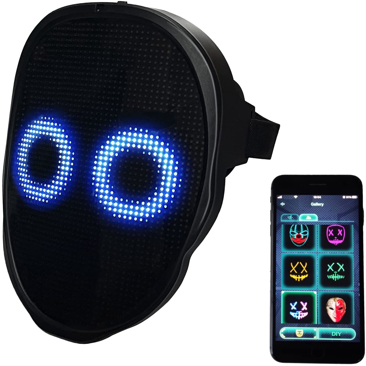 Omgoods - LED Masker met Bluetooth en Aangepaste Display Modi