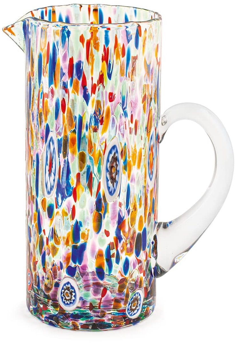 Omgoods - Handgemaakte Multicolor Glas Brocca uit Italië