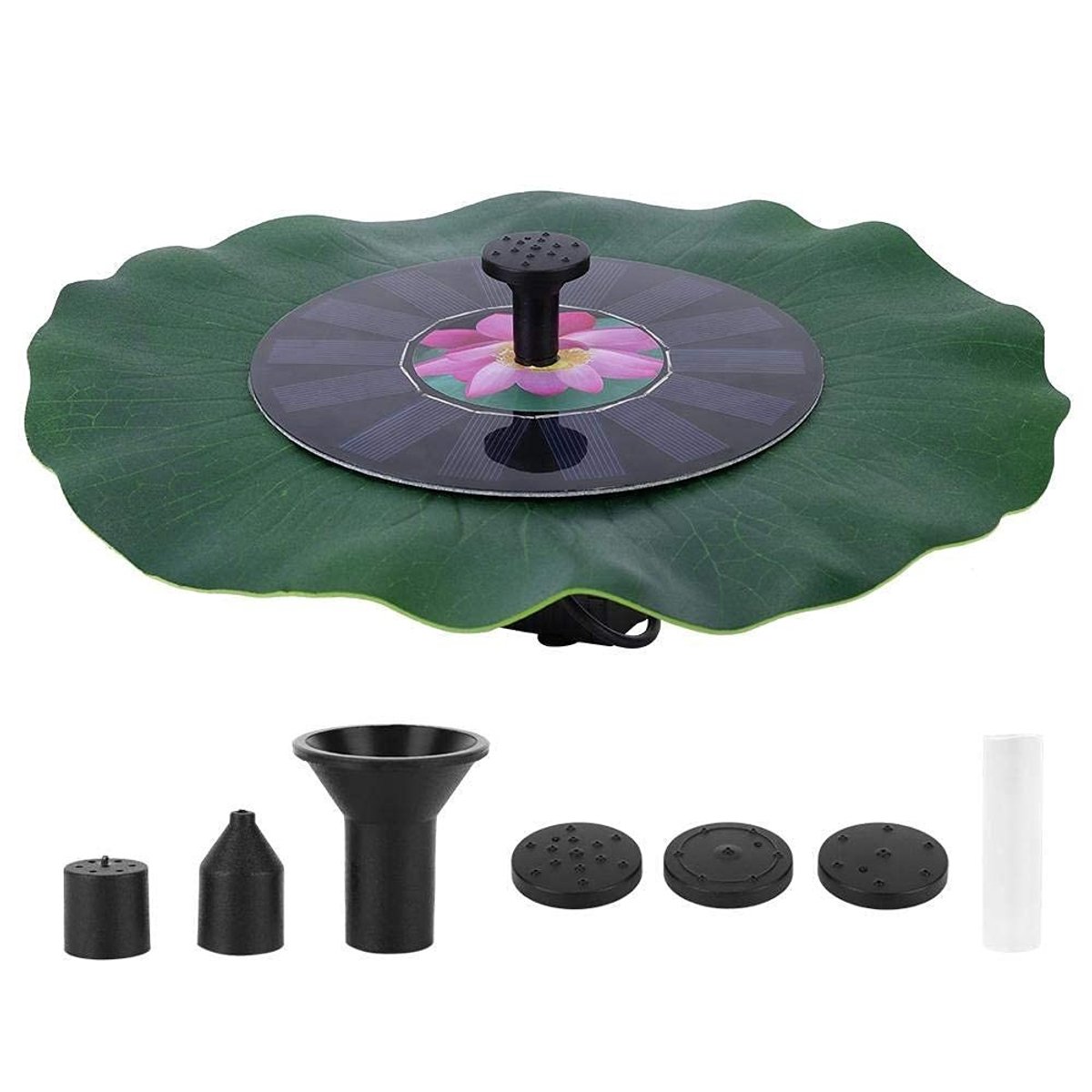 Omgoods - Fontein op zonne-energie - Vijverpomp voor tuin - Drijvende decoratie - Groen - Ideaal voor vijver en vogelbad - Eco-vriendelijk