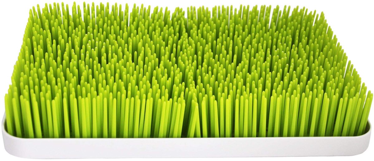 Omgoods - Hygienisch Afdruiprek voor Baby's en Flessen - Groen Grasmaaier Design
