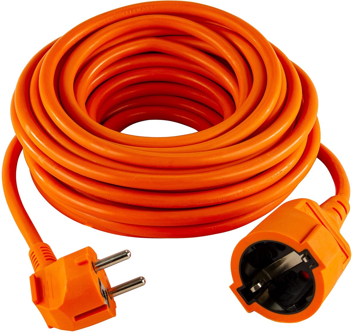 Omgoods - Verlengsnoer met Hoekstekker 10 m - 3680 W - Oranje