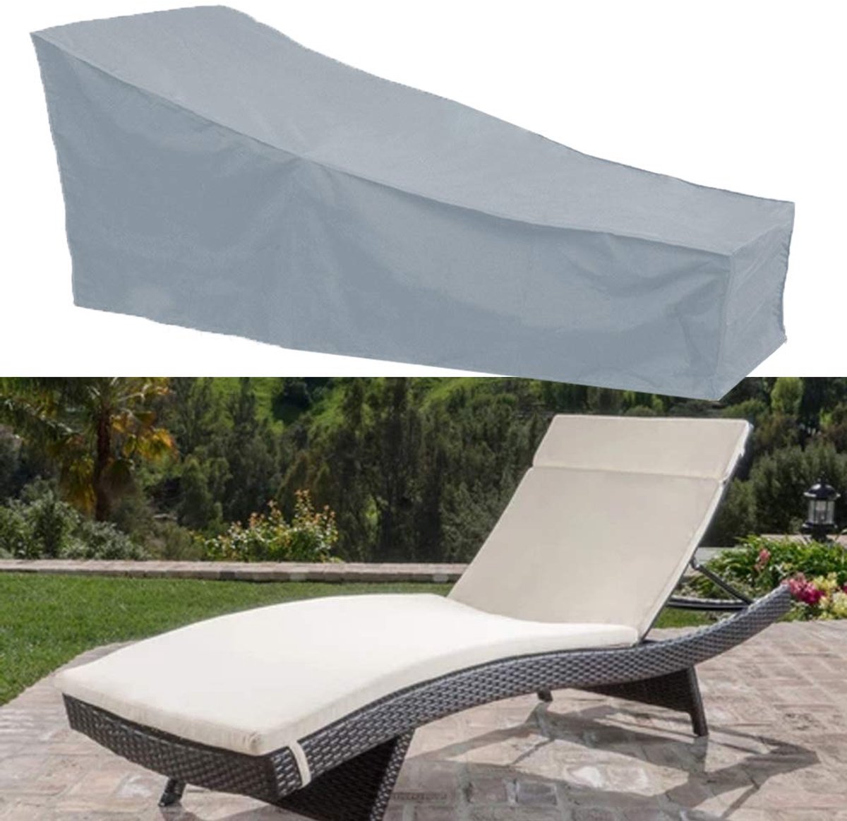 Omgoods - Waterdichte Ligstoelhoes voor Tuinmeubelen, 210D Materiaal, 208x76x78 cm