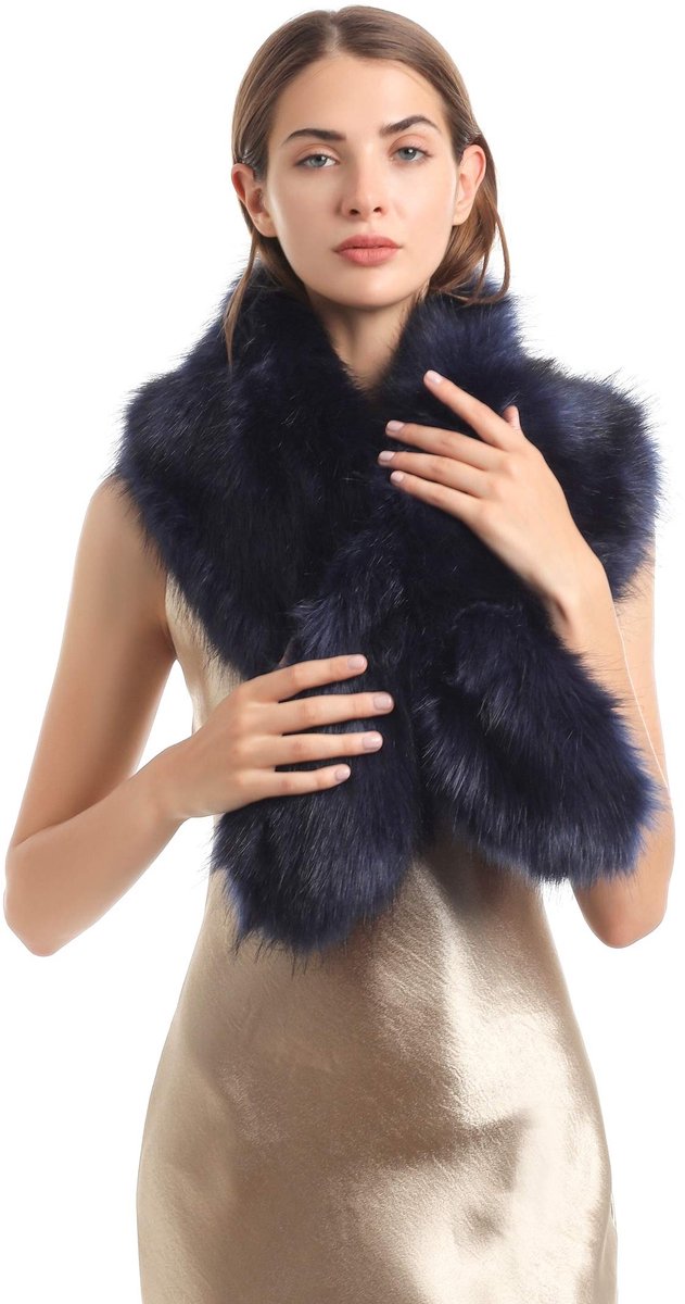 Omgoods - Faux Fur Sjaal voor Dames, Winter Warmte, Wit