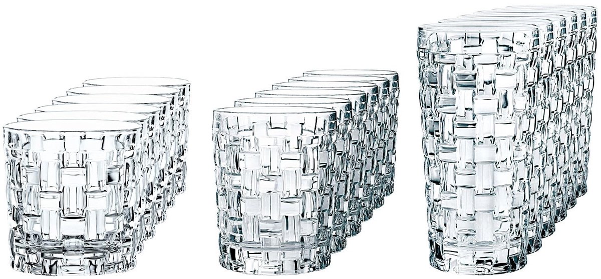 Omgoods - Set van 18 Kristallen Glazen voor Koud Drank, Bossa Nova