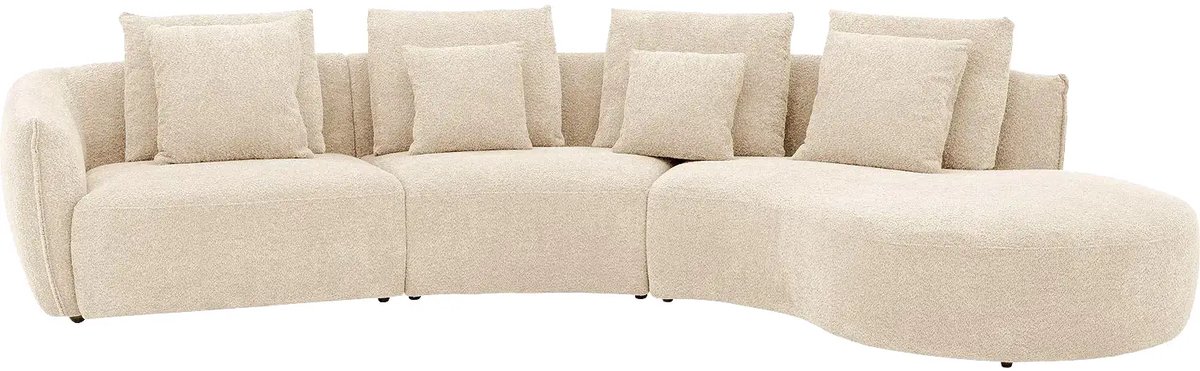 Goossens Fay Hoekbank - Stof - Beige - 364 x 85 x 203 cm - Rechts
