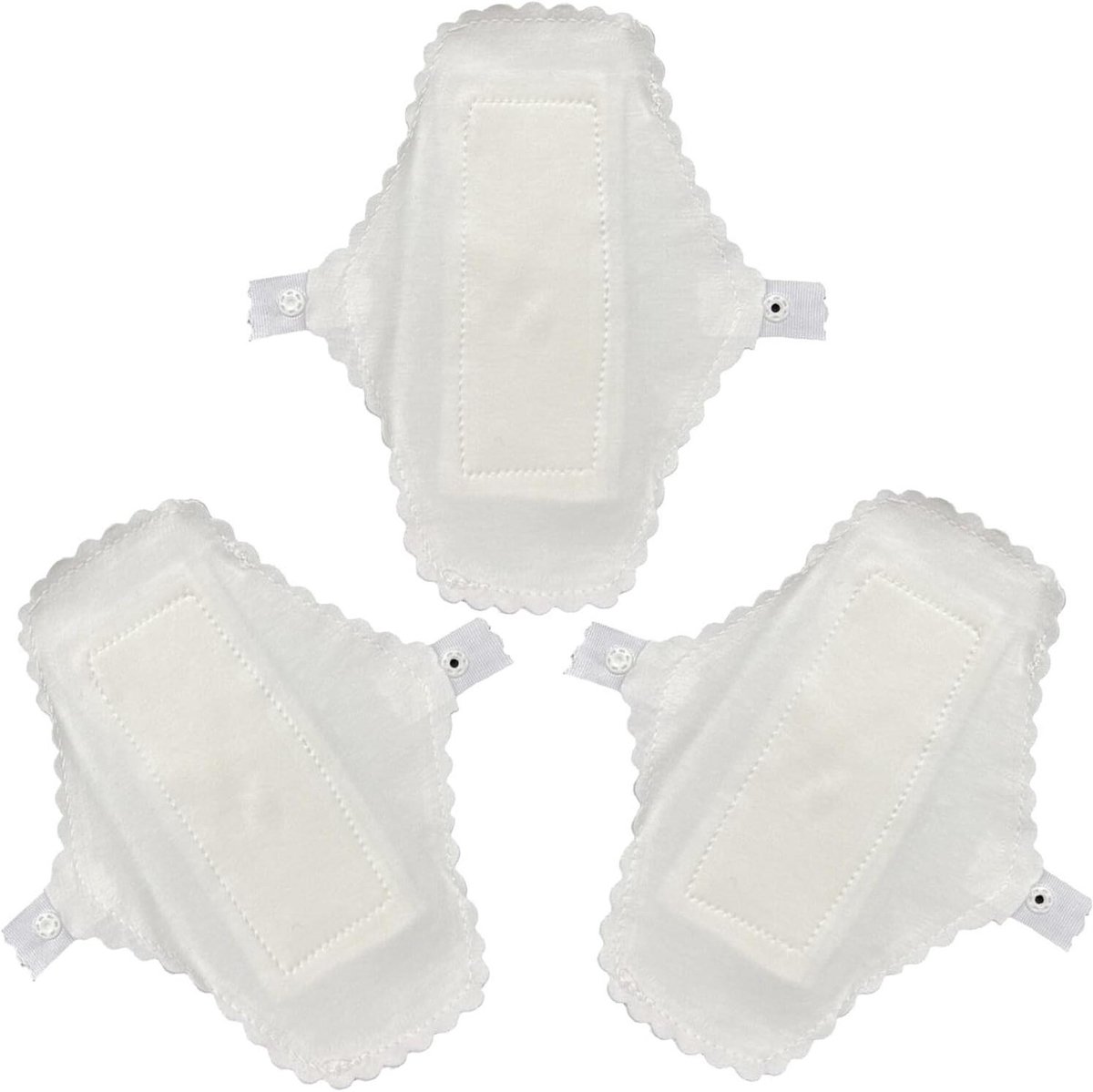 Herbruikbare Maandverbanden - Wasbare Pads - Menstruatie Bescherming - Ademende Katoenen Stof - 24 x 13 cm - Wit