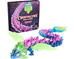 CrystaLynx - Spectris-draak van 60,9 cm verzamelbare 3D-geprinte draak met verzameldoos fidgetspeeltjes voor woondecoratie of als bureauaccessoires
