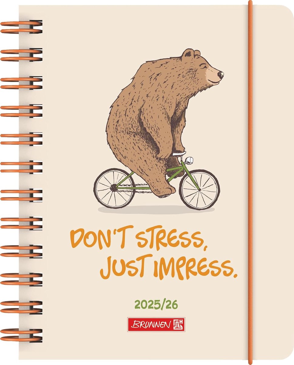 Thijox - Schoolagenda 2025/2026 A6 'Bear' | 1 Pagina = 1 Dag | 352 Pagina's | Meerkleurig | PP-envelop | Perfect voor Kinderen en Studenten
