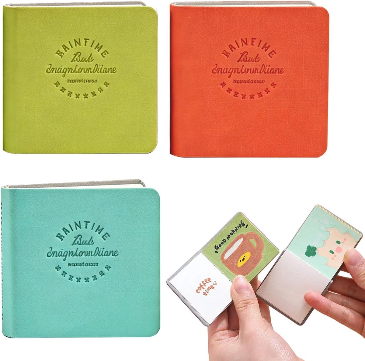 Thijox - Aquarel Notitieboek 3-Delig 5x5cm Hardcover - Zakformaat Papieren Pad voor Tekenen, Ideaal voor Kinderen, Tieners, Kunstenaars, Beginners, Re
