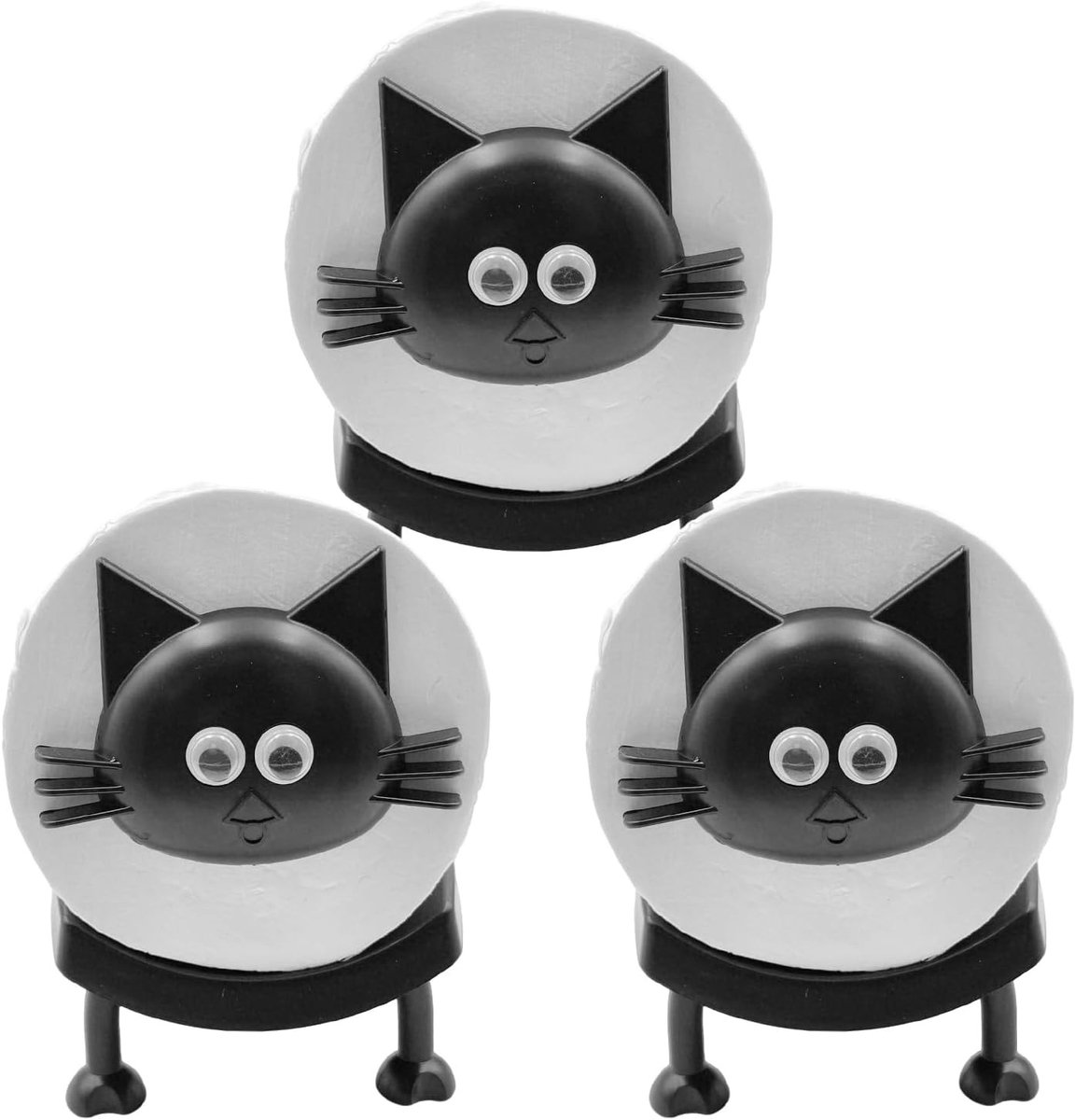 Decoratieve Zwarte Toiletpapier Houder Set van 3 - Grappige Kat Ontwerp voor Toiletdecoratie en Functionaliteit