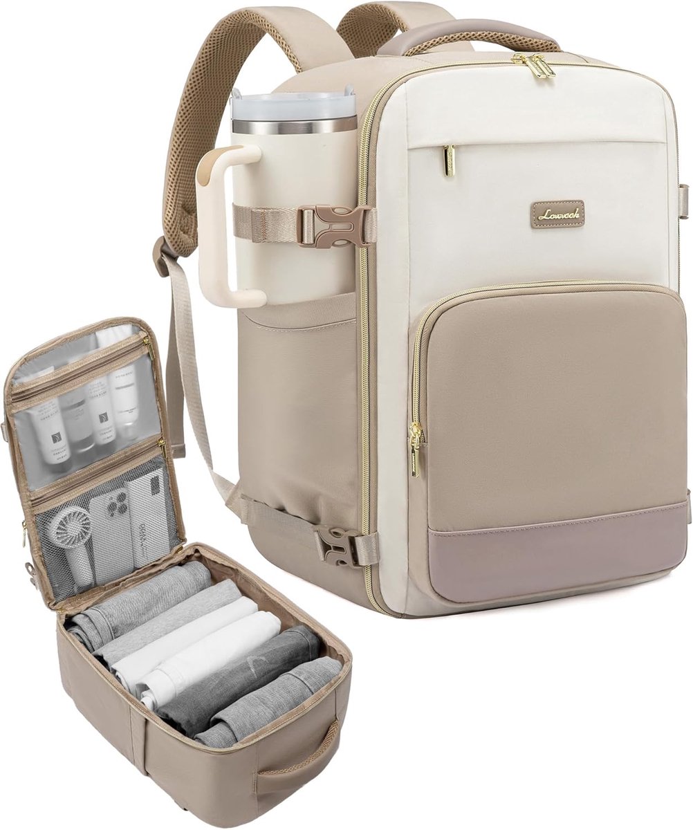 Thijox - Handbagagerugzak voor dames, grote spatwaterdichte reisrugzak, multifunctionele handbagage voor vliegtuig, zakelijke en vakantie avonturen, 4