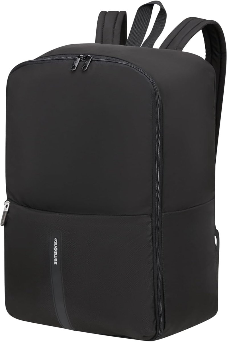 Thijox - Opvouwbare Cabine Rugzak 45x35x20 cm, Lichtgewicht Handbagage voor EasyJet, Reflecterende Details, Zwart, Ideaal voor Reizen en Dagelijks Geb