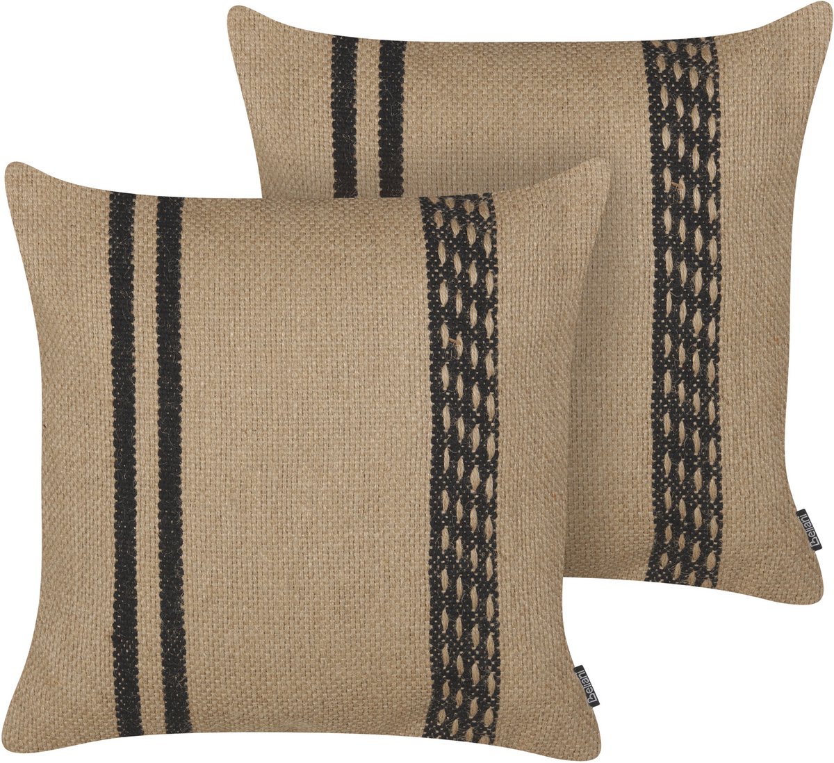 Beliani DESALIX - Sierkussen set van 2 - Beige - 45 x 45 cm - Jute