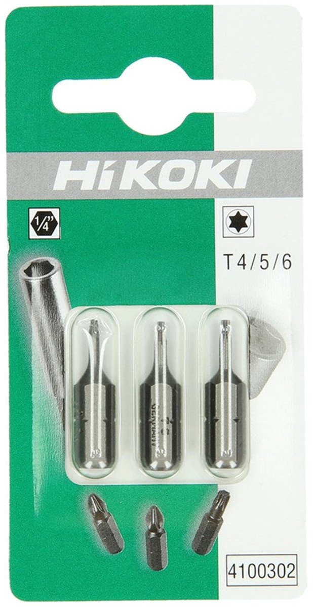 HiKOKI BIT 1/4 TORX COMBI T4 / T5 / T6 - 25MM (3-PCS) (OLD 752301/752302/752303)