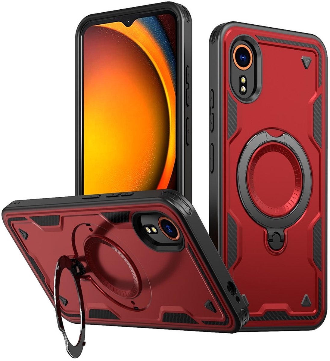 Coverup Hoesje - Geschikt voor Samsung Galaxy Xcover 7 Hoesje - Coverup Armor Back Cover met MagSafe Compatible Kickstand - Rood