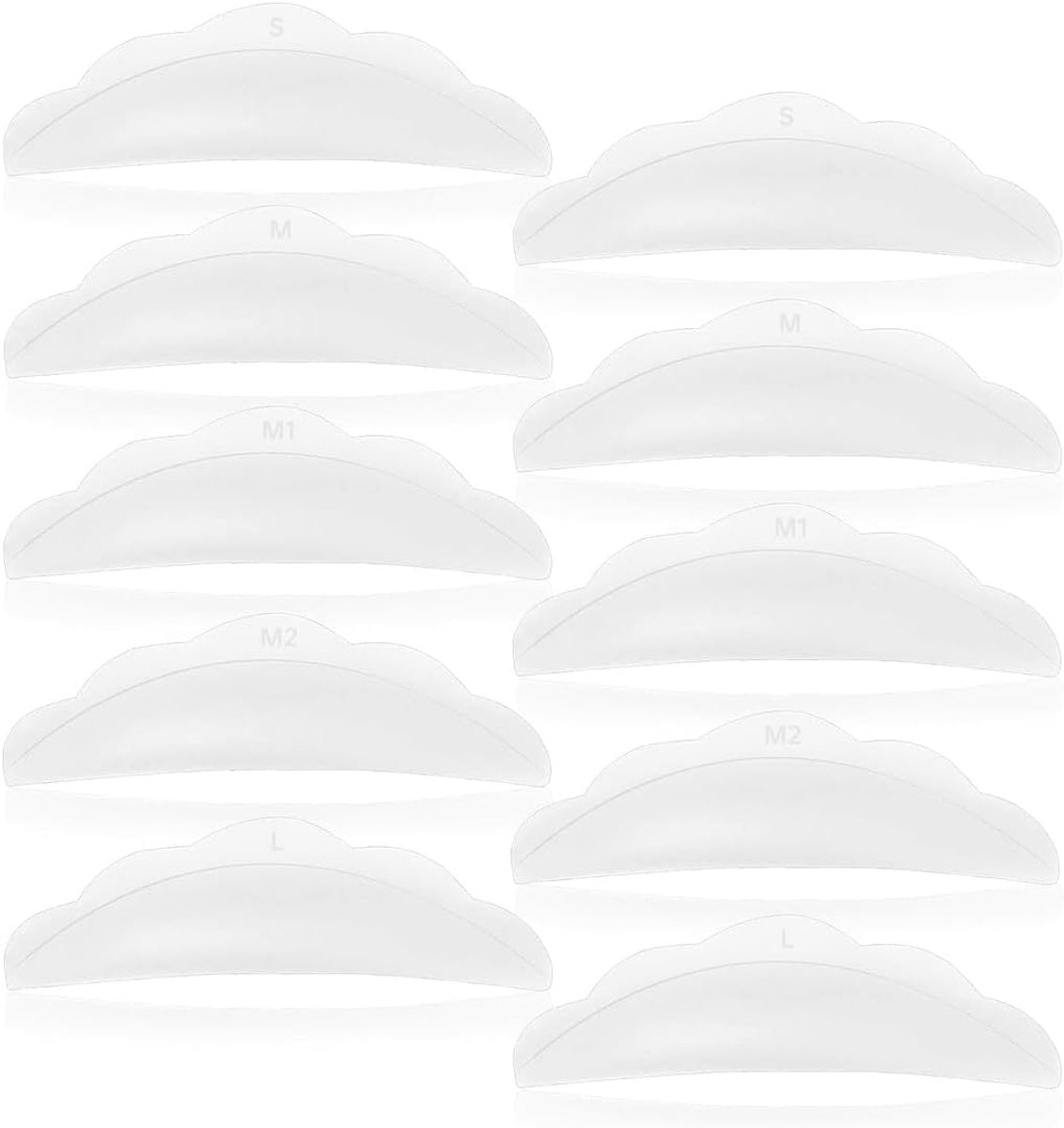 Thijox - Set van 10 Siliconen Wimperkrullers met Permanente Pads - 5 Maten voor Perfecte Wimpers - Wimperlaminering en Wimperopzetstukken - Veilig en