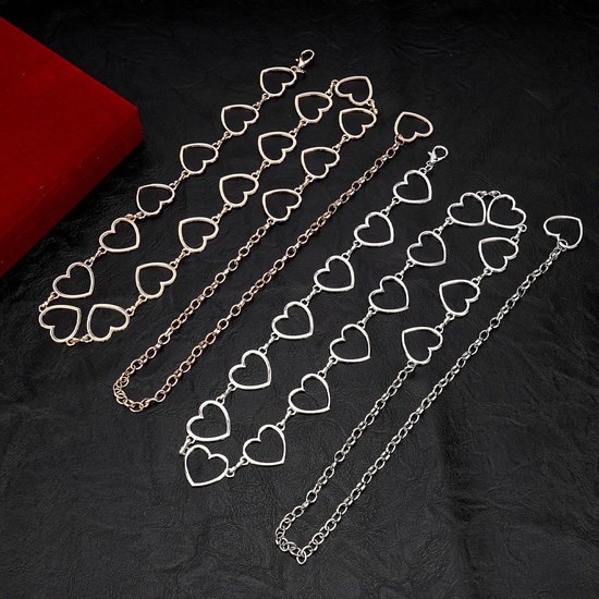 Dailygoods- Kettingriem Verstelbaar 130 cm - Metalen Tailleketting - Grote Maten - Dikke Riemketting - Buikketting - Geschikt voor Feesten - Heupketting — afbeelding 5