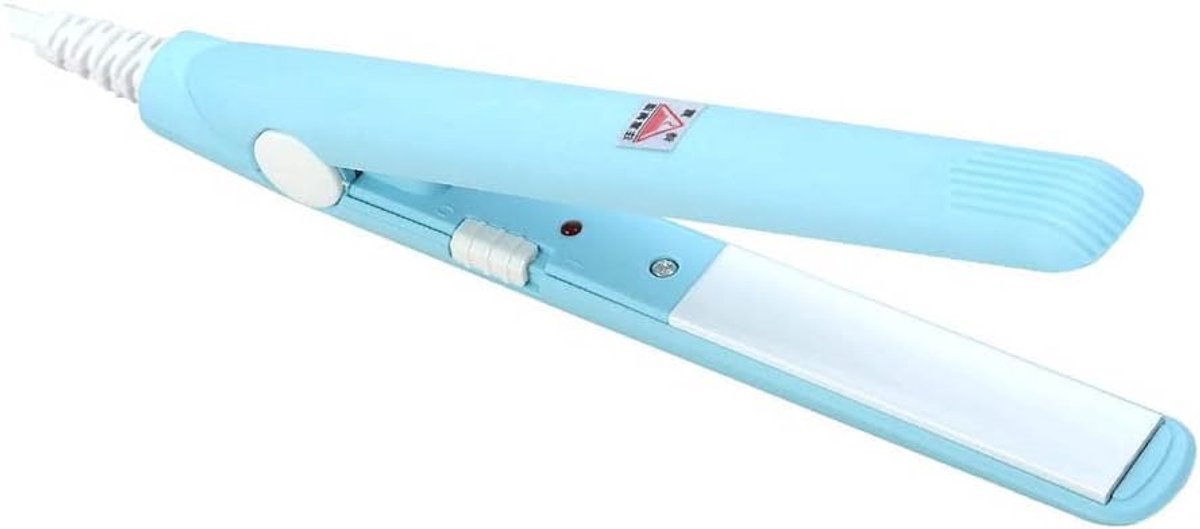 Thijox - Mini Stijltang 2-in-1 Draagbare Krultang Voor Reizen, Snel Opwarmend, Ideaal Voor Kort Haar, Haarverzorging en Feestjes - Blauw