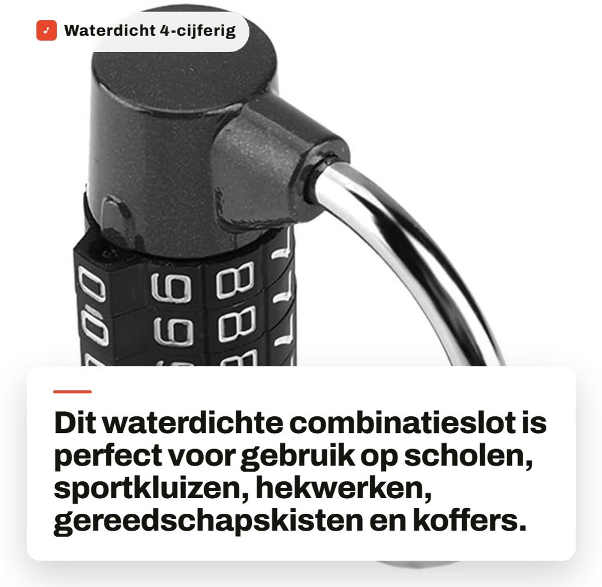 Dailygoods- Combinatieslot 4-cijferig - Waterdicht Hangslot - Sportkluis - Gereedschapskist - Poort - Koffer