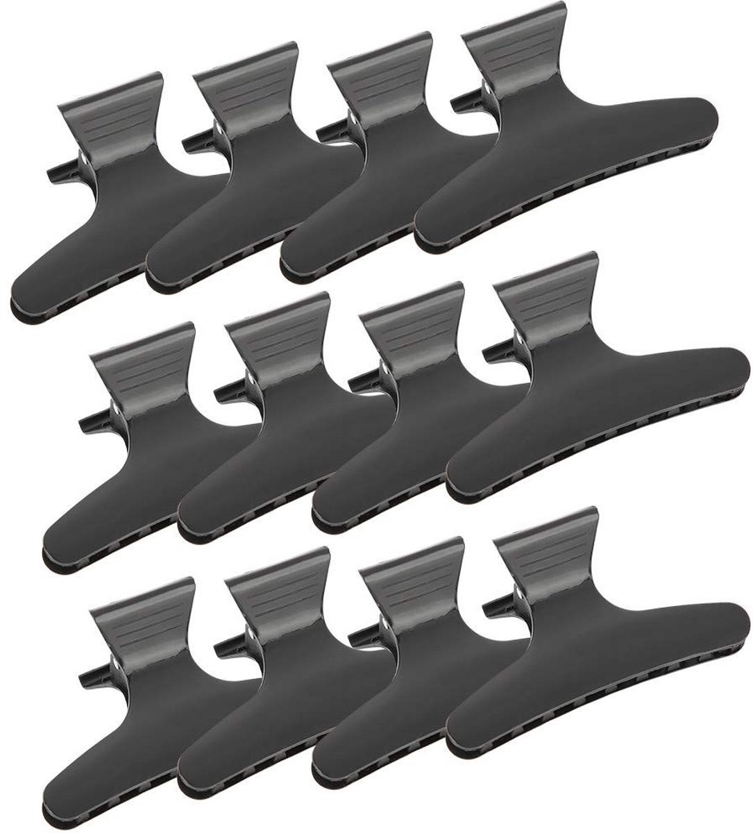 Dailygoods- Haarklem Vlinderontwerp - Set van 12 Stuks - Antislip Handvat - Duurzaam - Haarclips voor Afscheidingen - Ideaal voor Kappers - Haarclip