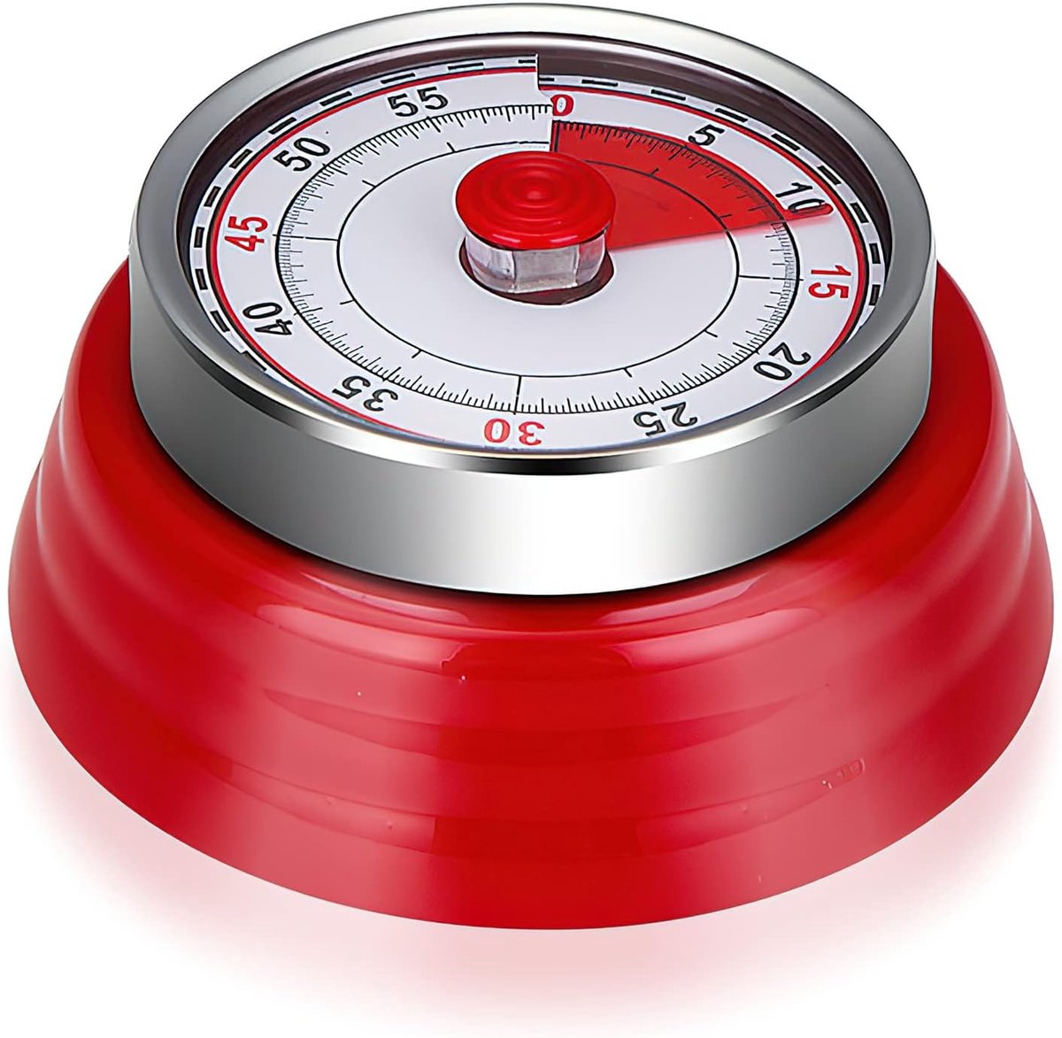 SnelShoppen - Mechanische Keuken Timer - Visuele 60-Minuten Timer - Magnetische Keuken Alarm Klok - Kindvriendelijk - Rode Kleur - Voor Koken, Eieren,