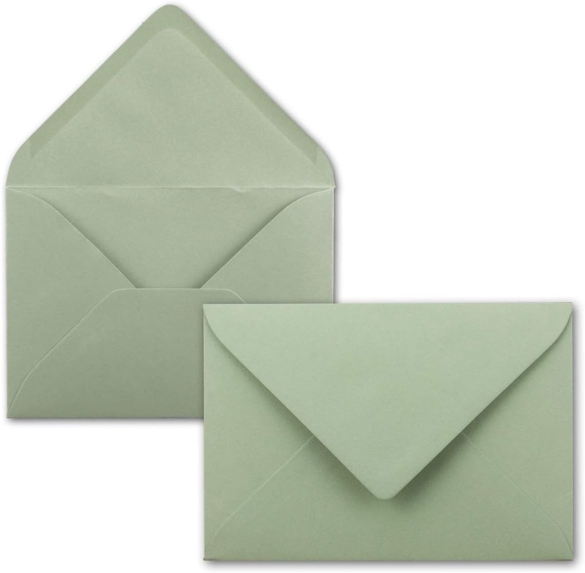 Thijox - 50 B6 Enveloppen 17,5 x 12,5 cm Eucalyptusgroen Natte Sluiting Puntige Klep 120 g/m² voor Bruiloft Wenskaarten Uitnodigingen