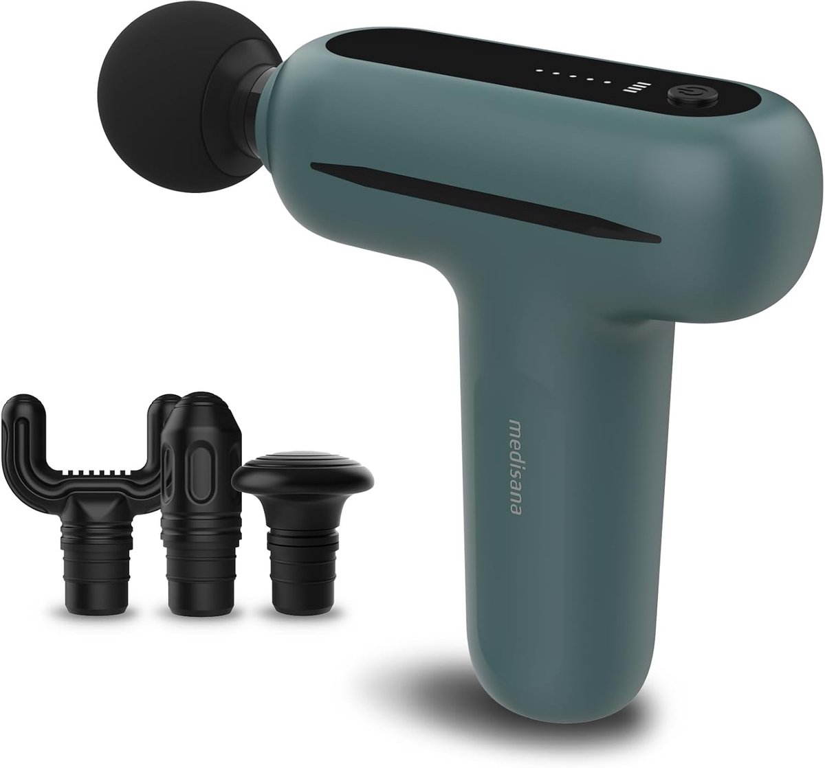 SnelShoppen - Mini massage gun massagepistool met 4 opzetstukken, smart mode & 5 intensiteitsniveaus voor ontspanning, lange batterijduur, inclusief o
