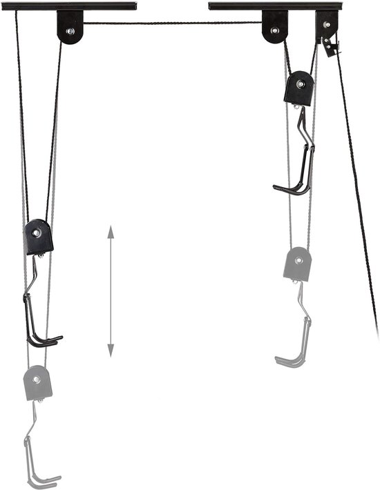 Thijox - Fietslift Plafond 30 kg - Fietstakel met Katrol voor Garage en Kelder tot 4 m Hoog, Ruimtebesparend en Handig, Zwart van thijox — afbeelding 4