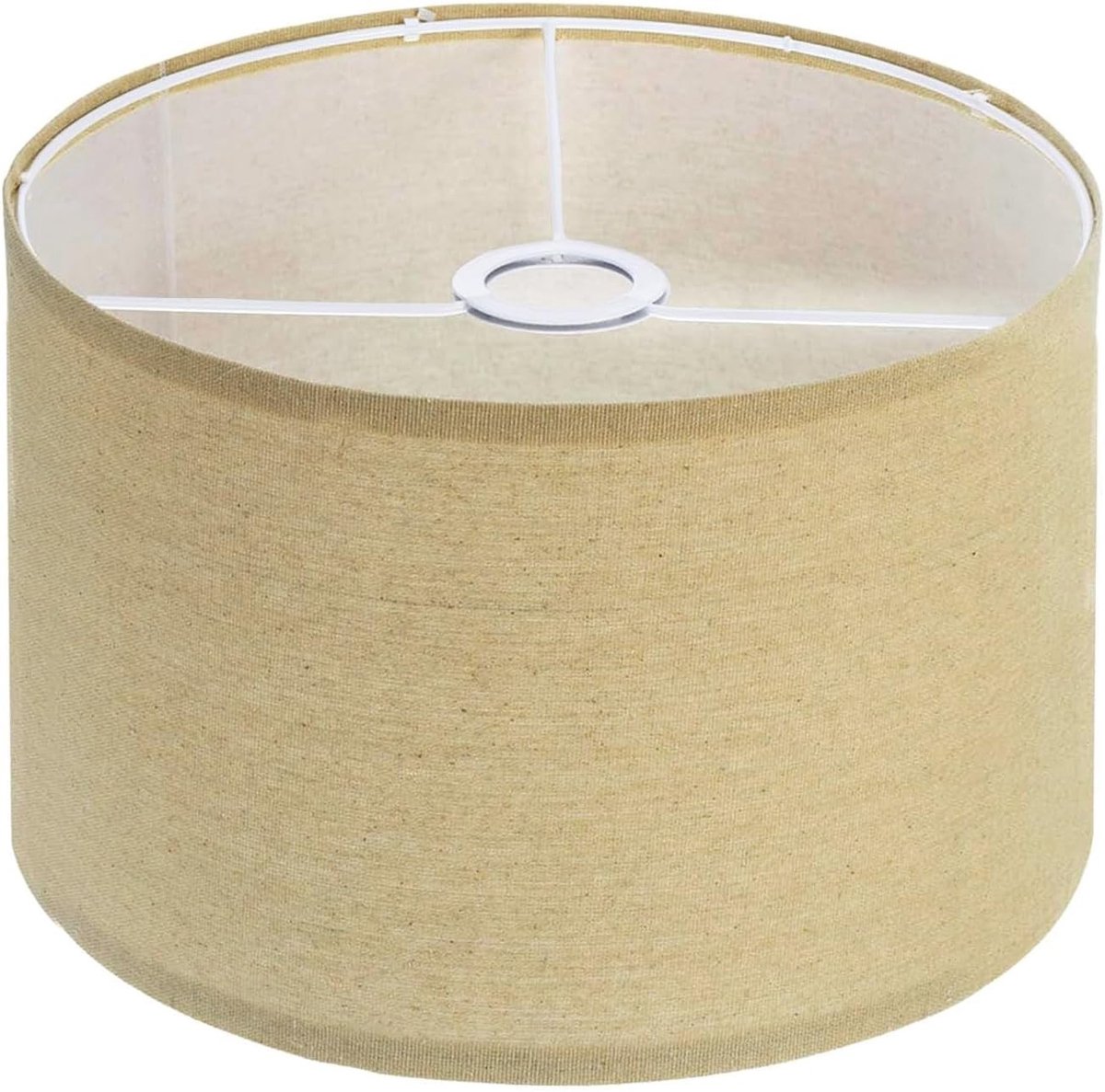 Linnen Lampenkap E27 voor Tafellampen, Vloerlampen en Hanglampen, 30.5 x 30.5 x 20.3 cm, Gemakkelijk te Monteren, Perfect voor Slaapkamer, Woonkamer en Hal, Jute Geel, 1 Stuk