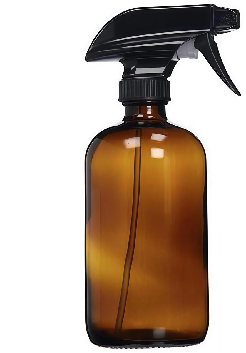 Dailygoods- Spuitfles 500ml - Glazen Spuitfles - Hervulbare Spuitfles - 3-weg Trigger Nozzle - Bruin - Geschikt voor Tuin/Aromatherapie - Sprayfles