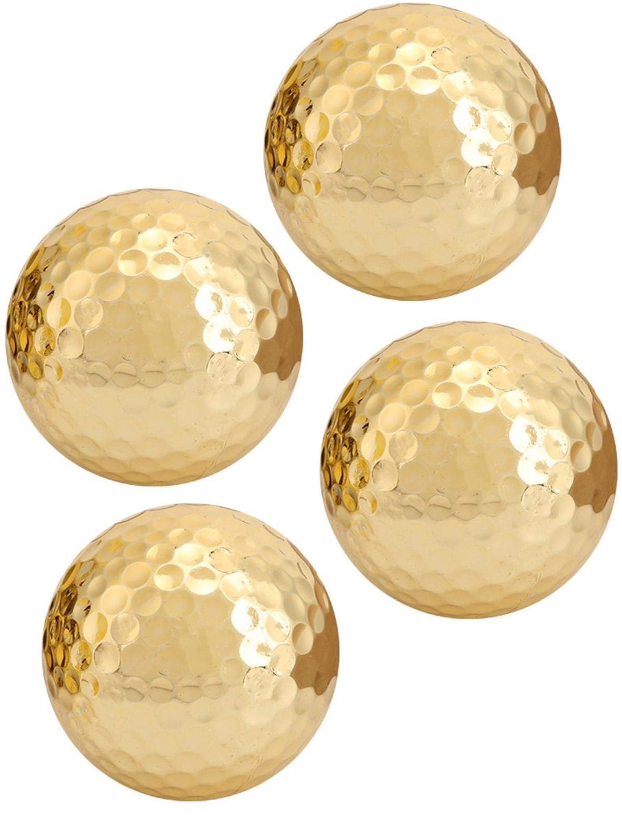 Dailygoods- Golfbal Goudkleurig - Dubbellaags - 392 Bijengaten - Lichtgewicht - Duurzaam - Hoge Zichtbaarheid - Golfballen