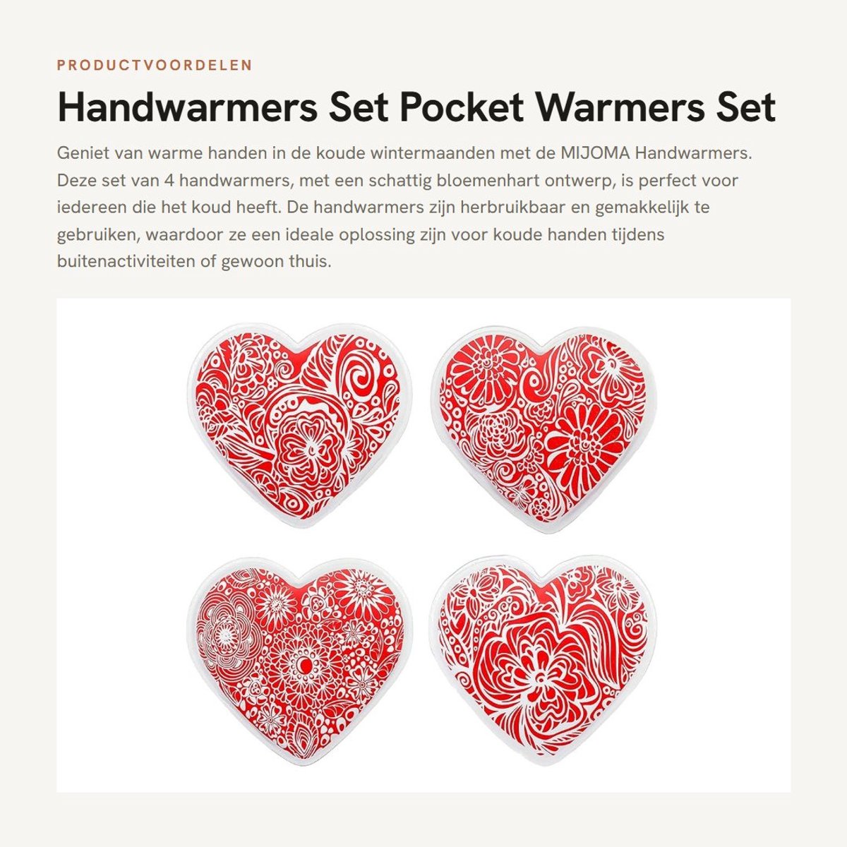 Dailygoods- Handwarmers Herbruikbaar - Set van 4 - Zakwarmers - Vingerwarmers - Tot 55 °C - Huidvriendelijke Kunststof Hoes