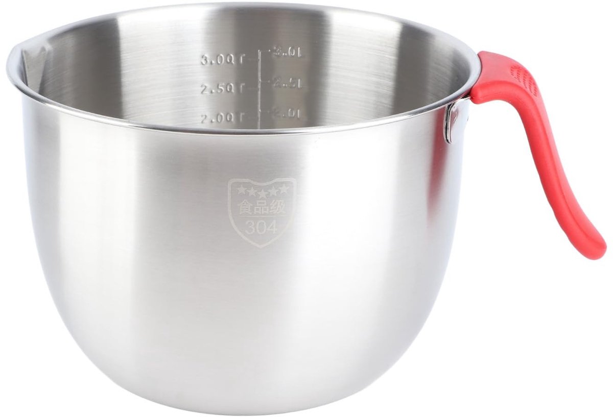 Dailygoods - Roestvrijstalen Mengkom - Eierklopperkom - Antisliphandvat - 3600ml - Vaatwasserbestendig - Voor Bakken en Preppen