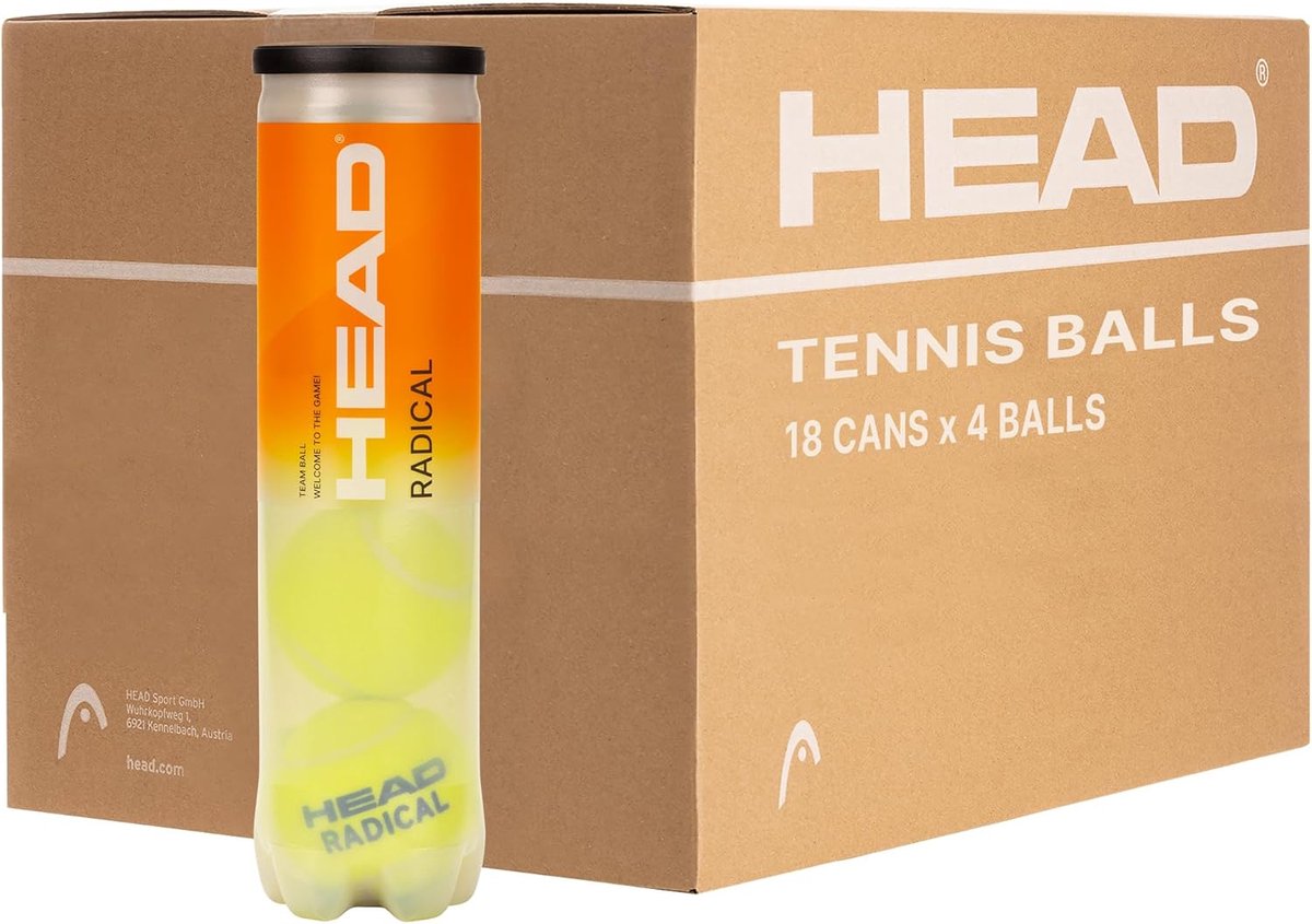Thijox - Tennisballen 4B Radical Box - 18 Kokers - Duurzame Tennisballen voor Training en Competitie - Geschikt voor Alle Baansoorten
