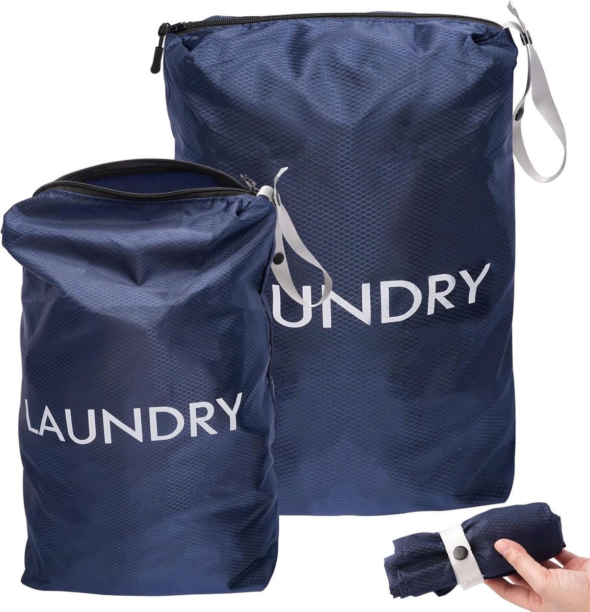 Thijox - 2 Stuks Reiswaszakken 45 x 60 cm & 35 x 55 cm | Waterdichte Waszak met Ritssluiting, Duurzaam en Scheurbestendig, Ideaal voor Vakantie en Cam