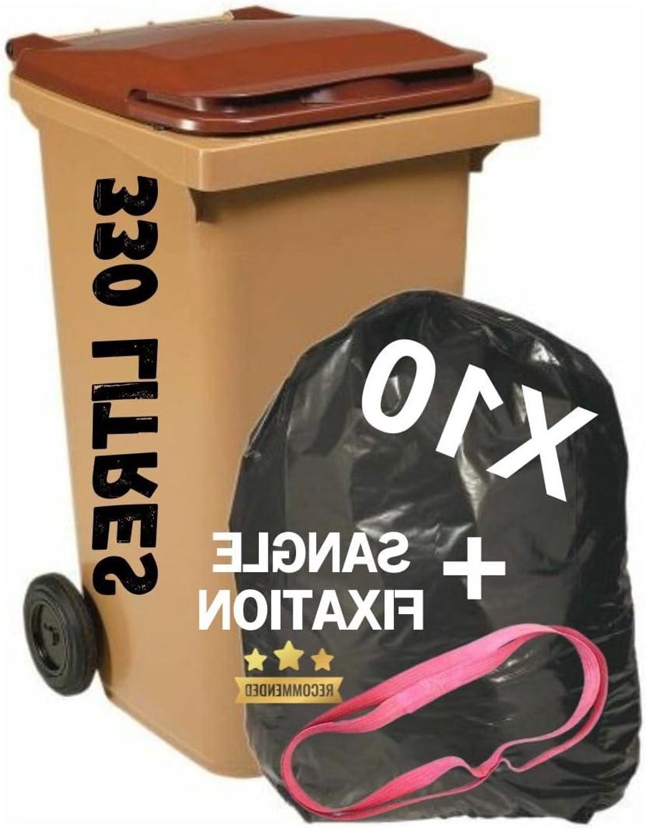 Afvalzakken container - Liner zakken - Container schoonhouden - Geurremmend vuilafstotend - 10 stuks 330L - Zwart