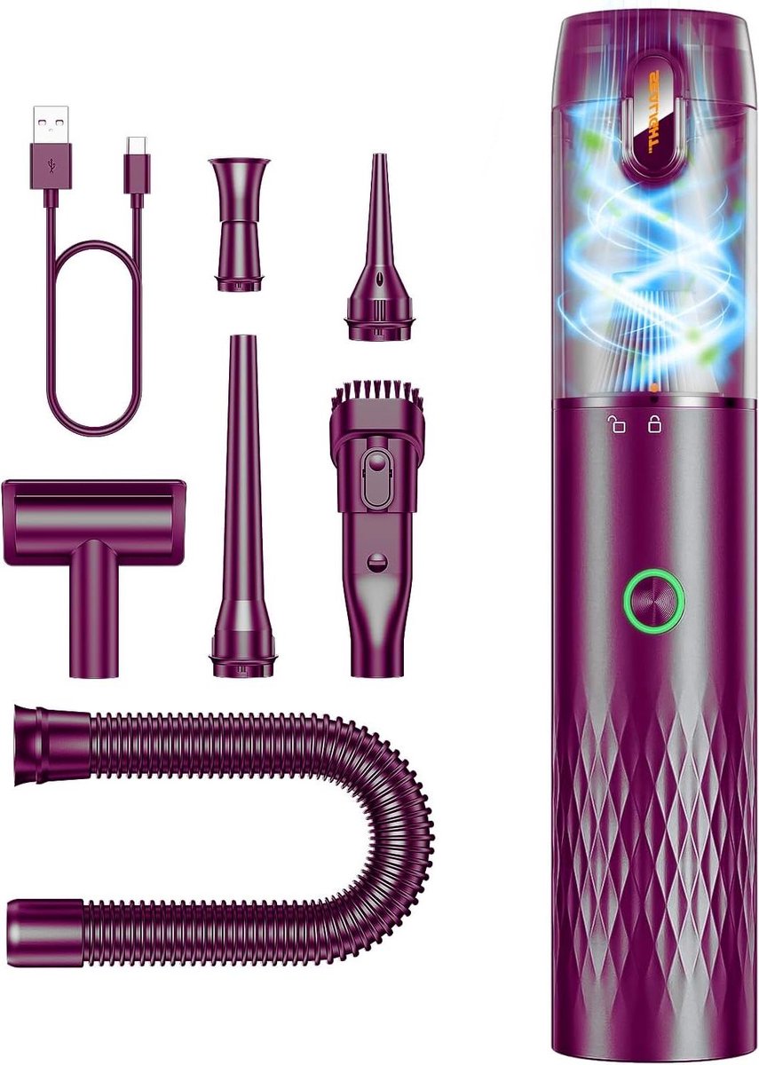 Draadloze Handstofzuiger - Accu Stofzuiger - Snel Opruimen - Compact Ontwerp - 180 ml - Zwart