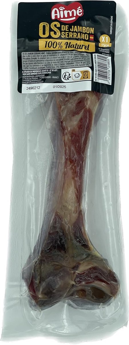 Thijox - Hondenbot met Serrano ham - Kauwbot voor Honden, 100% Natuurlijk, Hondensnoepjes voor Alle Rassen, Beloning voor Puppy’s en Volwassen Honden