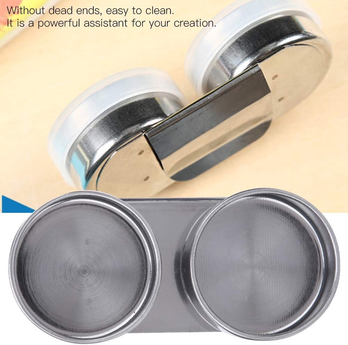 Dailygoods- Paletbeker Dubbele Dipper - Olieverf Pot - Roestvrij Staal - Afsluitbaar Deksel - Meng- en Bewaarfunctie - Compacte Afmetingen - Olieverfpot