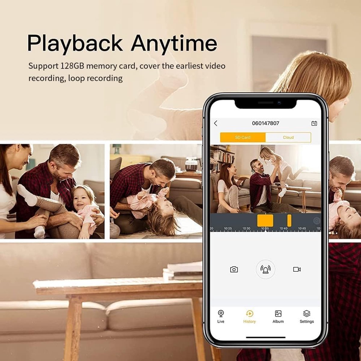 Thijox - Bewakingscamera Binnen HD1080P Mini Wifi-Camera met Nachtzicht en AI-Detectie, Babyfoon/Huisdiercamera met Tweerichtingscommunicatie, Bewegin