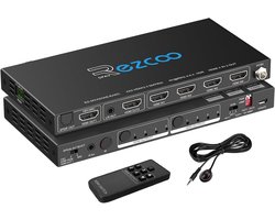 HDMI matrix 4 inputs 2 outputs - 4K 60Hz - HDR Dolby Vision - Schakel vier bronnen naar twee schermen - m-winkel