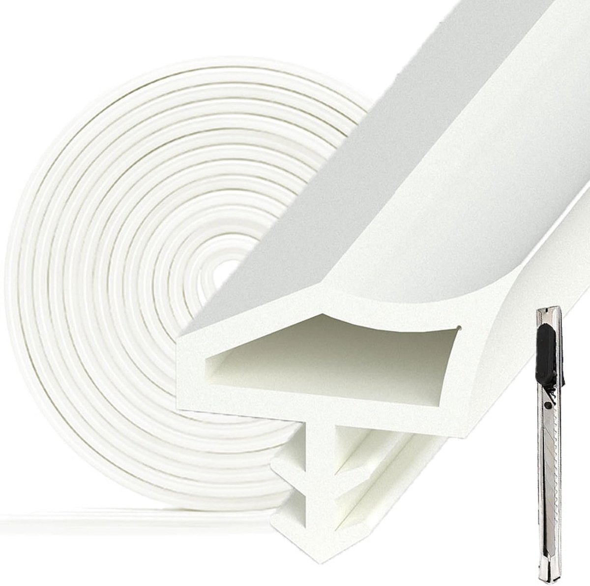 Thijox - Deurafdichting Geluidsisolatie Wit PVC 10m - Tochtstopper voor Houten Kozijnen - Afdichten van Kamerdeuren met Eenvoudige Installatie