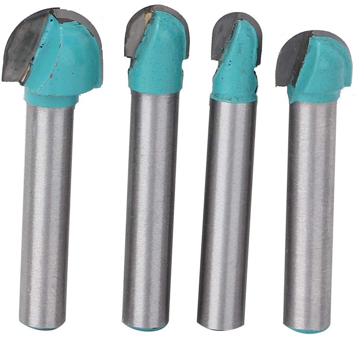 4-delige 6mm Freesset voor Houtbewerking - Ronde Frees, Kernbox Routerbits voor Precisiewerk