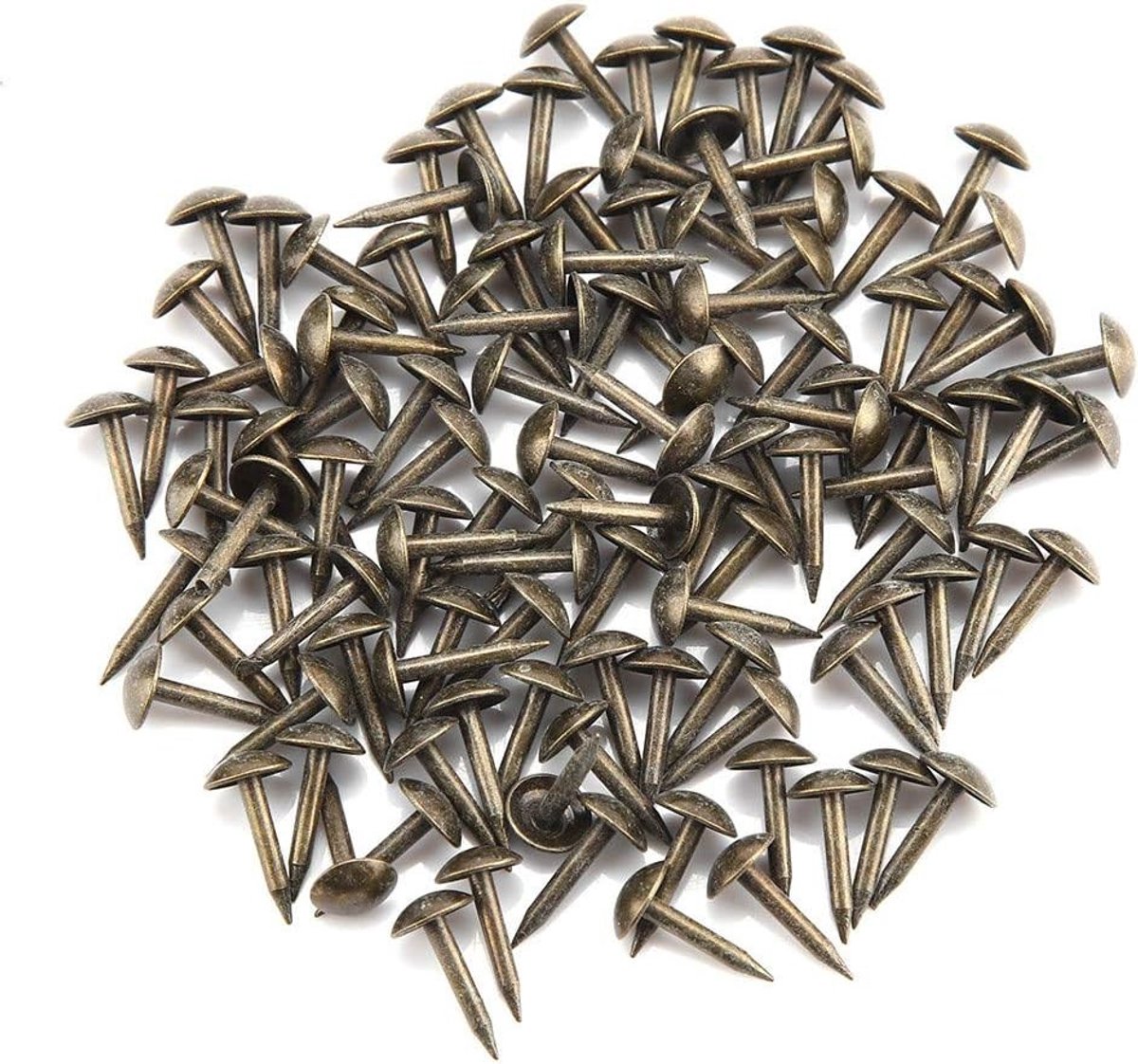 Ronde Krammen met Gebogen Hoofd - 100 Stuks Dikke IJzeren Bevestigingsmiddelen voor Meubels en Houten Deuren (6x12MM)