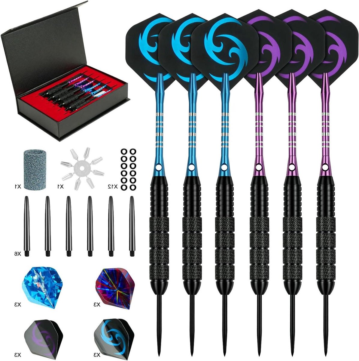 Stalen Dartpijlen Set - Professionele Darts - Precisie Spel - Antislip Grip - 24 Gram - Zilver