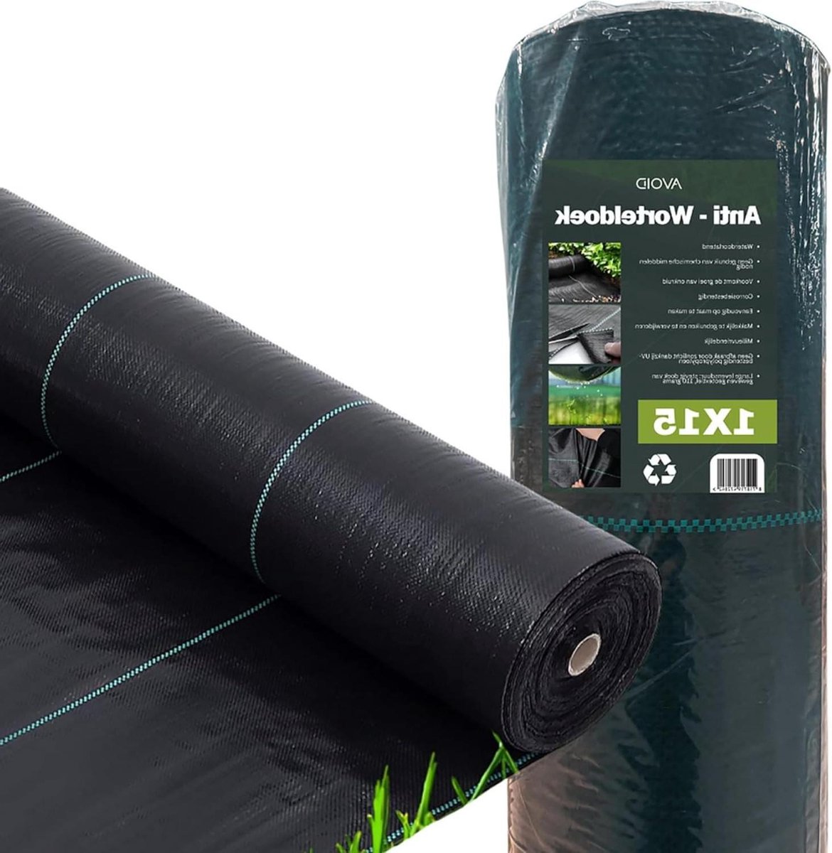 Worteldoek - Anti-worteldoek - Onkruid weren - Waterdoorlatend - 1x15 meter - Zwart