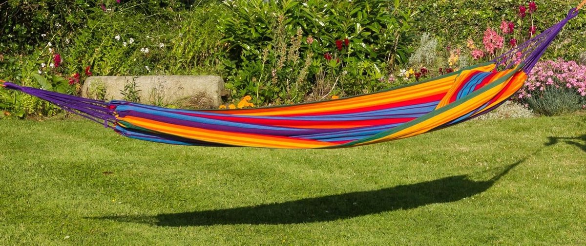 Luxe Katoenen Hangmat Strepen - Comfortabel & Duurzaam voor Binnen en Buiten