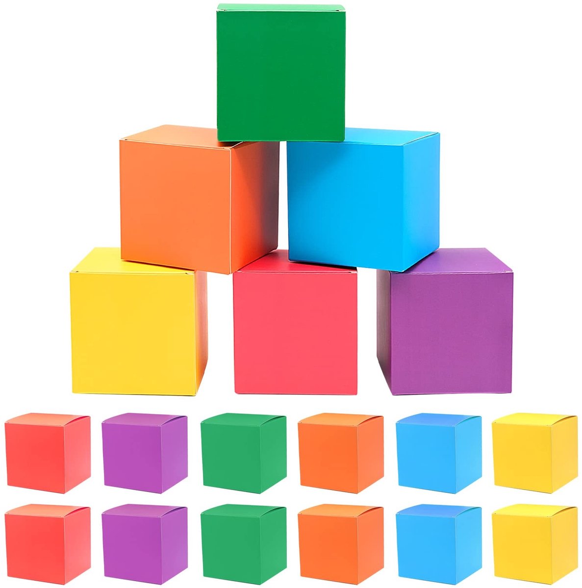 Inovra- Geschenkdoos 18 stuks - Kleine geschenkdozen - Kraftpapier - 10 x 10 x 10 cm - Cadeauverpakking - Decoratief voor feestdagen - Cadeaudozen