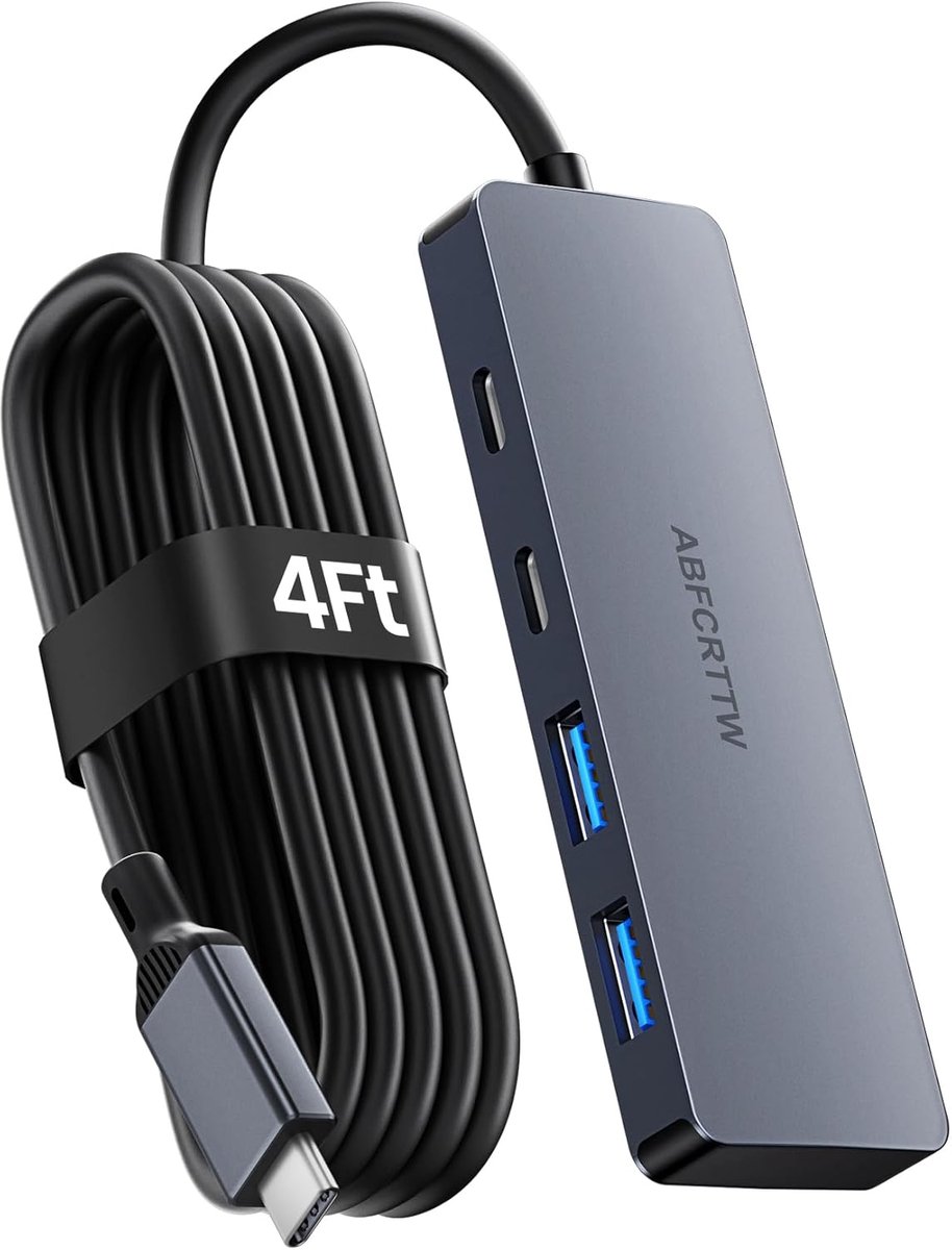 SnelShoppen - USB C Hub 3.2 Multiport Adapter, 10Gbps Aluminium USB Splitter, USB Extenders voor Thunderbolt - Geschikt voor Laptop, PC en Meer